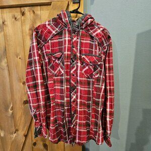 Bke pearl snap hooded shirt